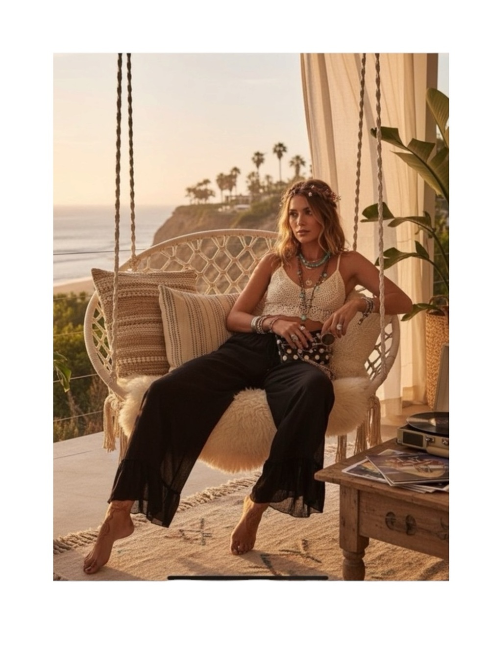 new Papillon Blanc 🝮 Semi Sheer Comfy Lounge Pant 🝮 Versatile Evening 🝮 Black - Picture 1 of 14